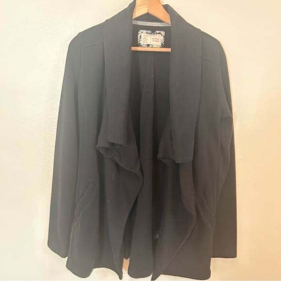 Black Anthropologie Saturday‎ Sunday Convertible Hooded Open Cardigan Size Small - Picture 1 of 8